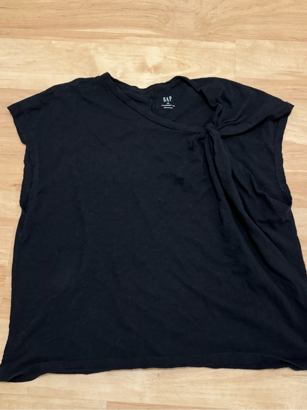 GAP 100% Cotton ForeverSoft Twist-Top Tee Shirt Black Size XXL - Picture 2 of 6